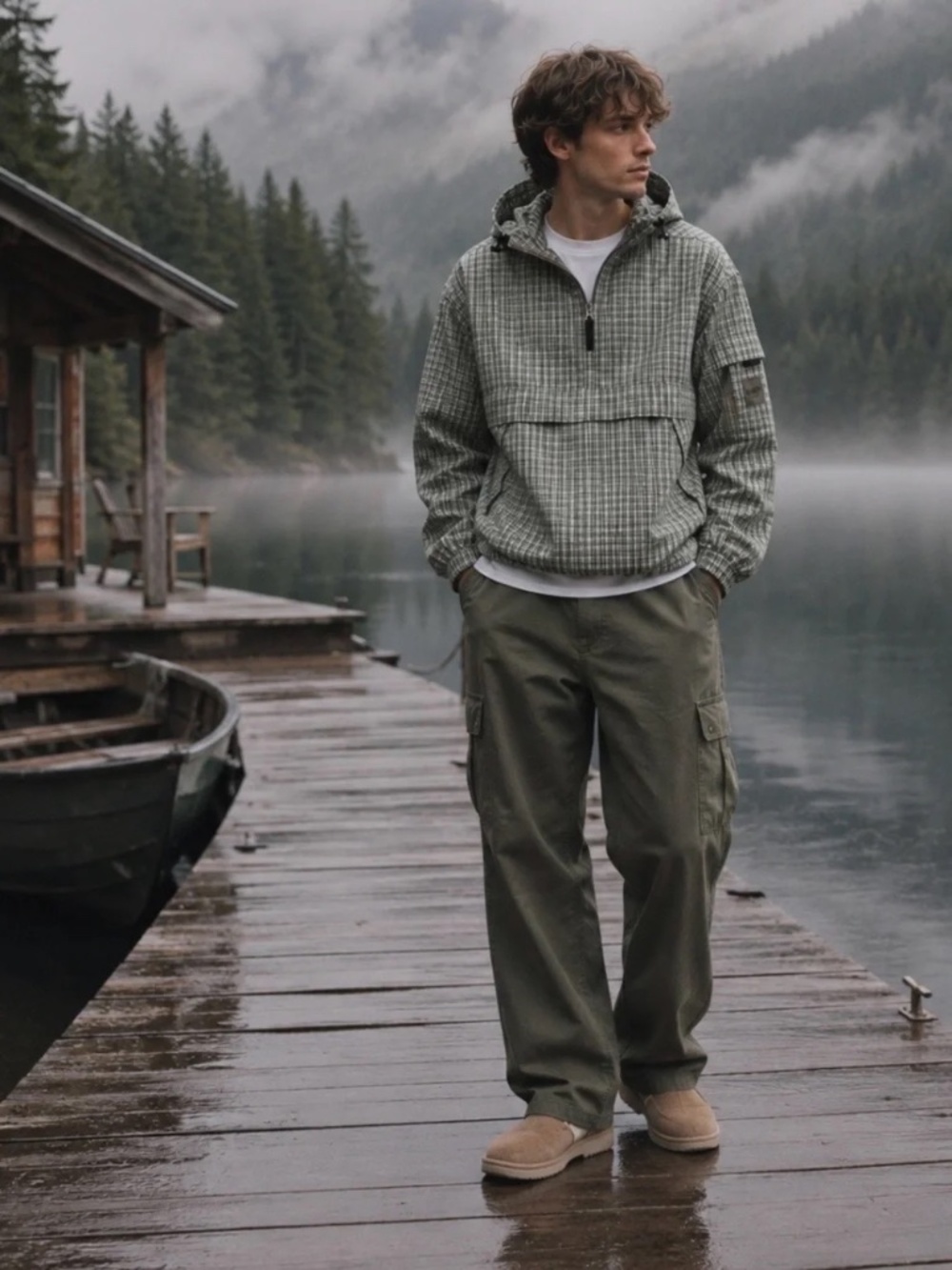 Gap  x MadHappy Plaid Quarter Zip Pullover Jacket
